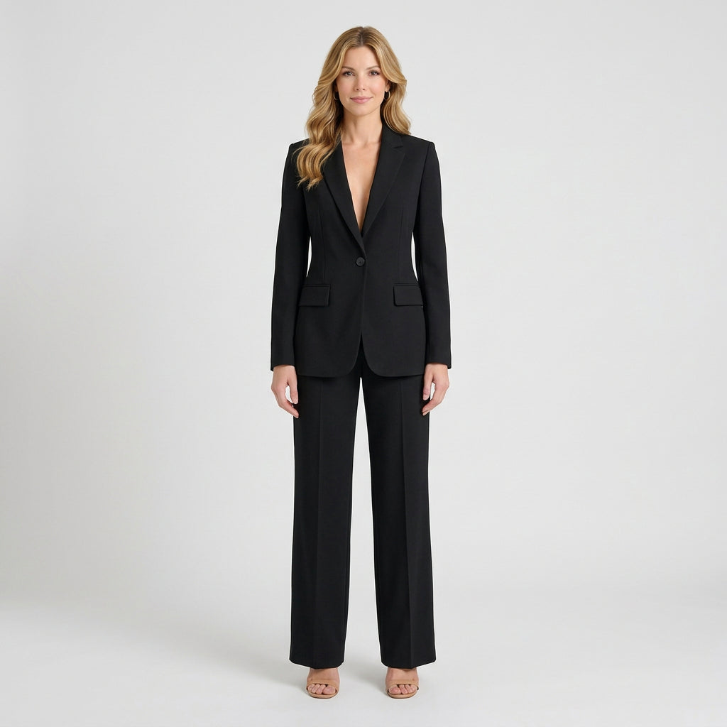 Tailored Blazer Co-Ord Set – Single Button Straight Leg Style