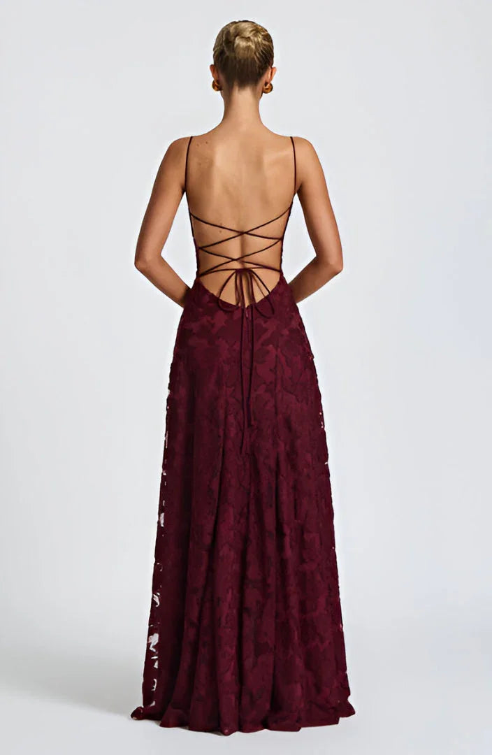 Floral Textured Cowl Neck Maxi Dress