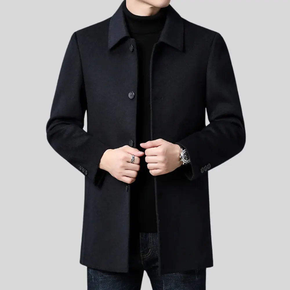 Men's Notch Collar Longline Coat