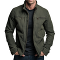 Men's Cotton Twill Stand Collar Zip Jacket