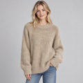 Women's Oversized Fuzzy Knit Crewneck Sweater
