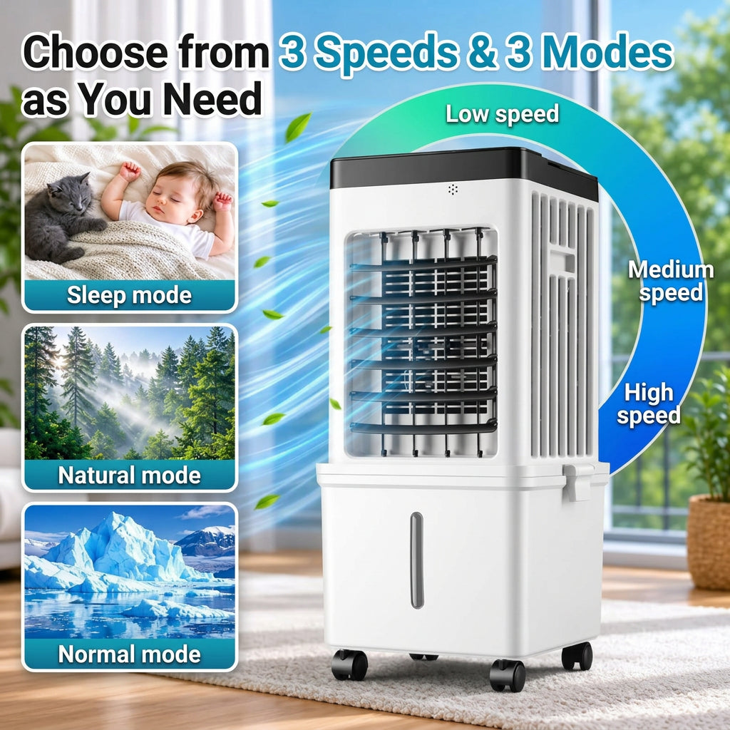 Portable Evaporative Air Cooler with Water Tank