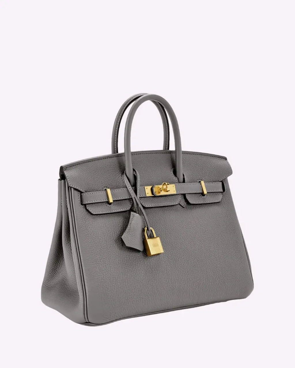 Structured Turn-Lock Tote Bag with Padlock Detail