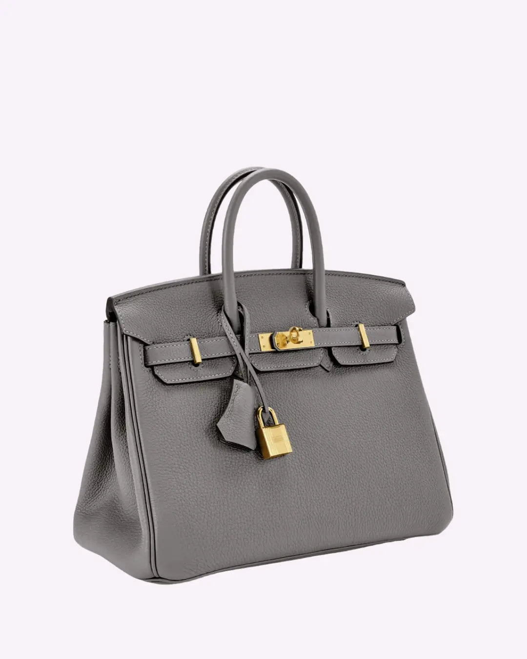 Structured Turn-Lock Tote Bag with Padlock Detail