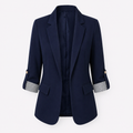 Blazer pour femme ouvert sur le devant avec poignets retroussés