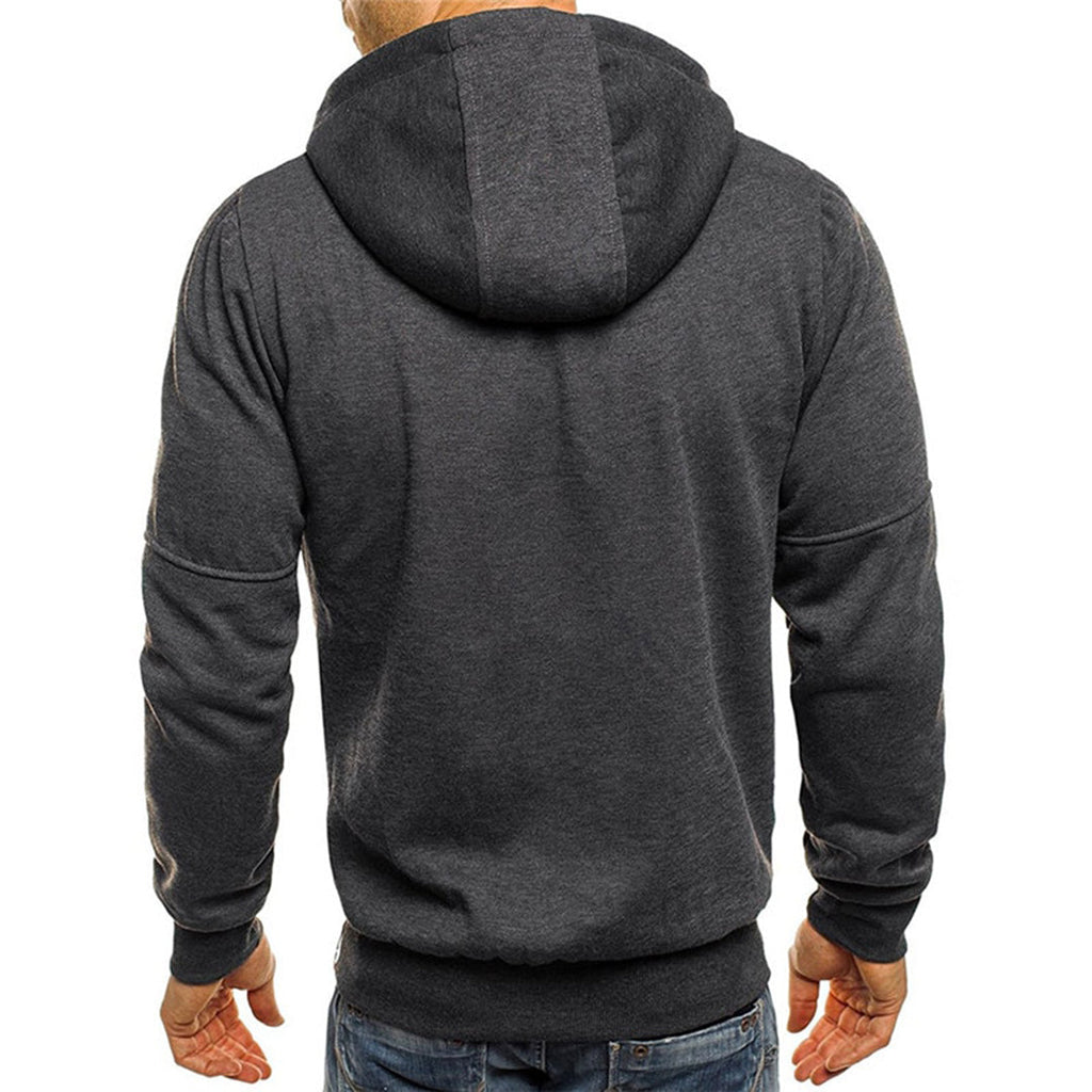 Sweat à capuche pour homme entièrement zippé avec poches zippées contrastantes