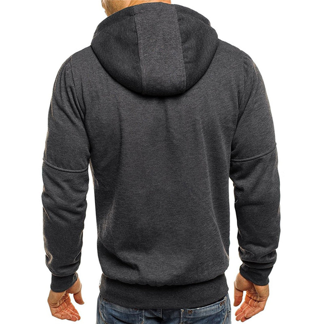 Sweat à capuche pour homme entièrement zippé avec poches zippées contrastantes
