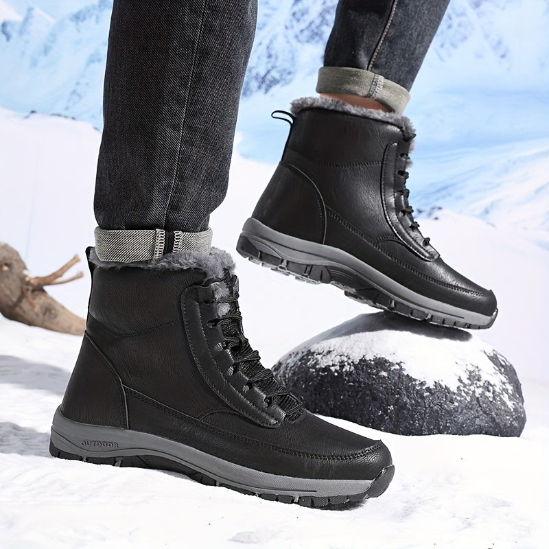 Women's Faux Fur Lined Lace-Up Hiking Snow Boots