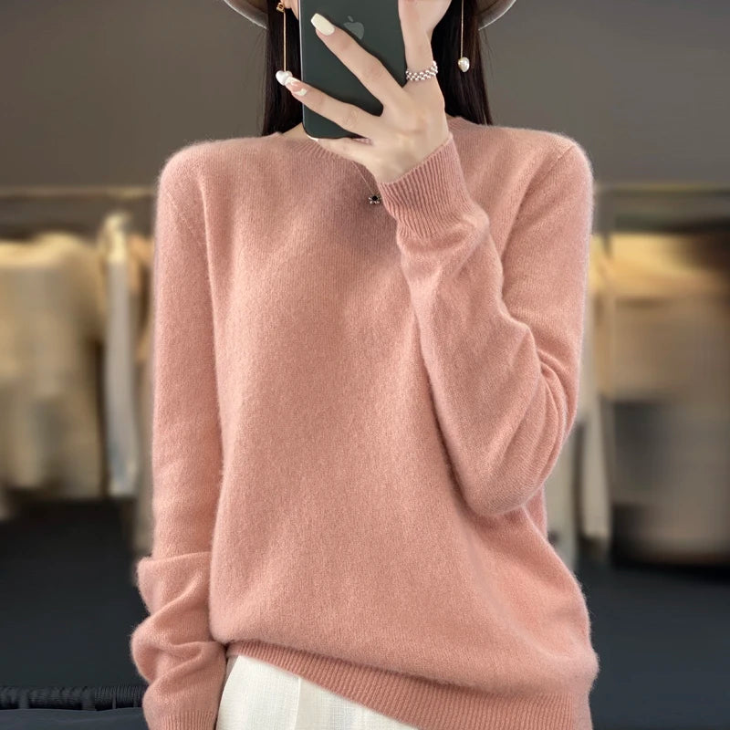 Women's Round Neck Relaxed Knit Sweater