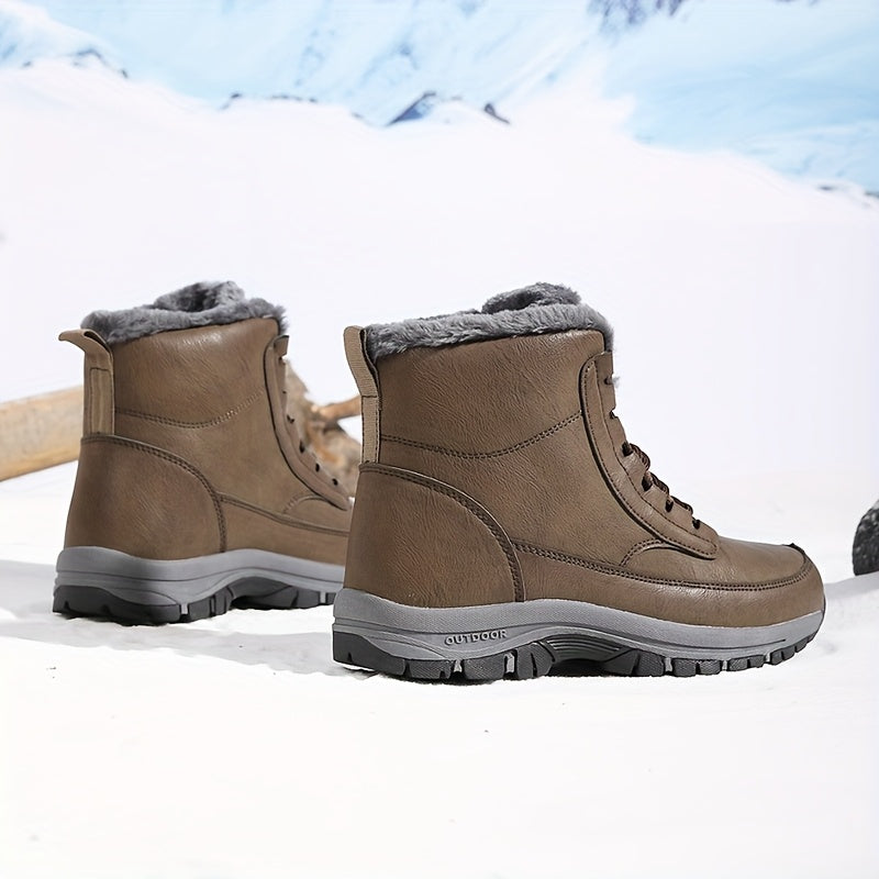 Women's Faux Fur Lined Lace-Up Hiking Snow Boots