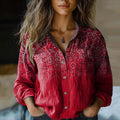Bandana Print Ombre Button-Up Shirt