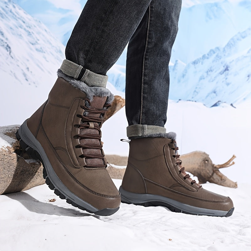 Women's Faux Fur Lined Lace-Up Hiking Snow Boots