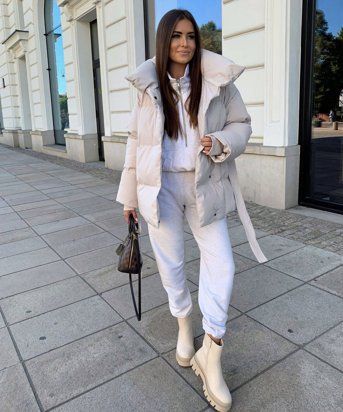 Doudoune ceinturée pour femme