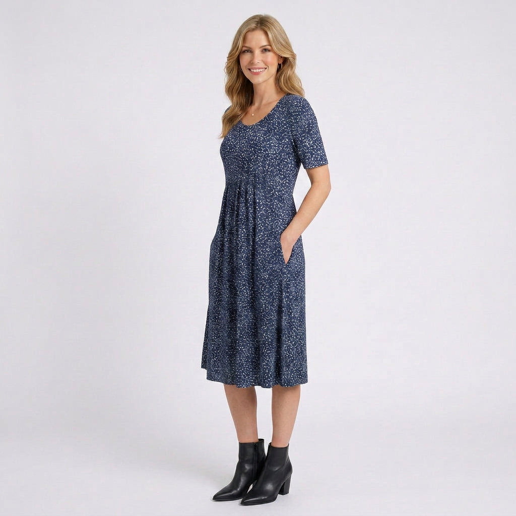 Floral Midi Dress Women’s Short Sleeve Summer Dress