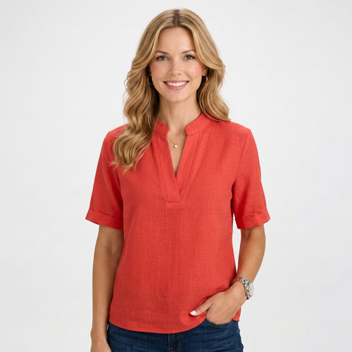 Blouse – Short Sleeve V-Neck Everyday Style