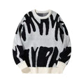 Pull en maille pour homme à col rond avec imprimé abstrait