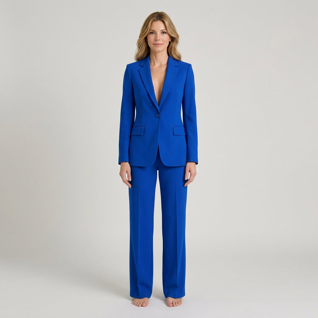 Tailored Blazer Co-Ord Set – Single Button Straight Leg Style