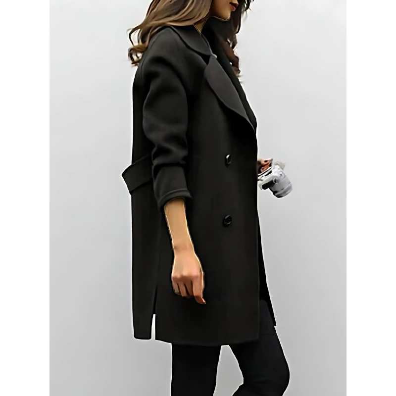Women's Longline Double-Breasted Tailored Coat