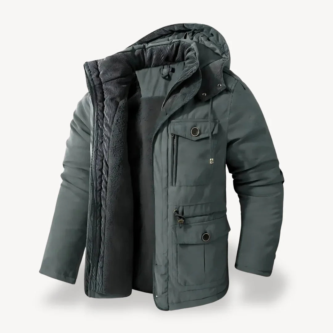 Men's Hooded Military Utility Parka Jacket