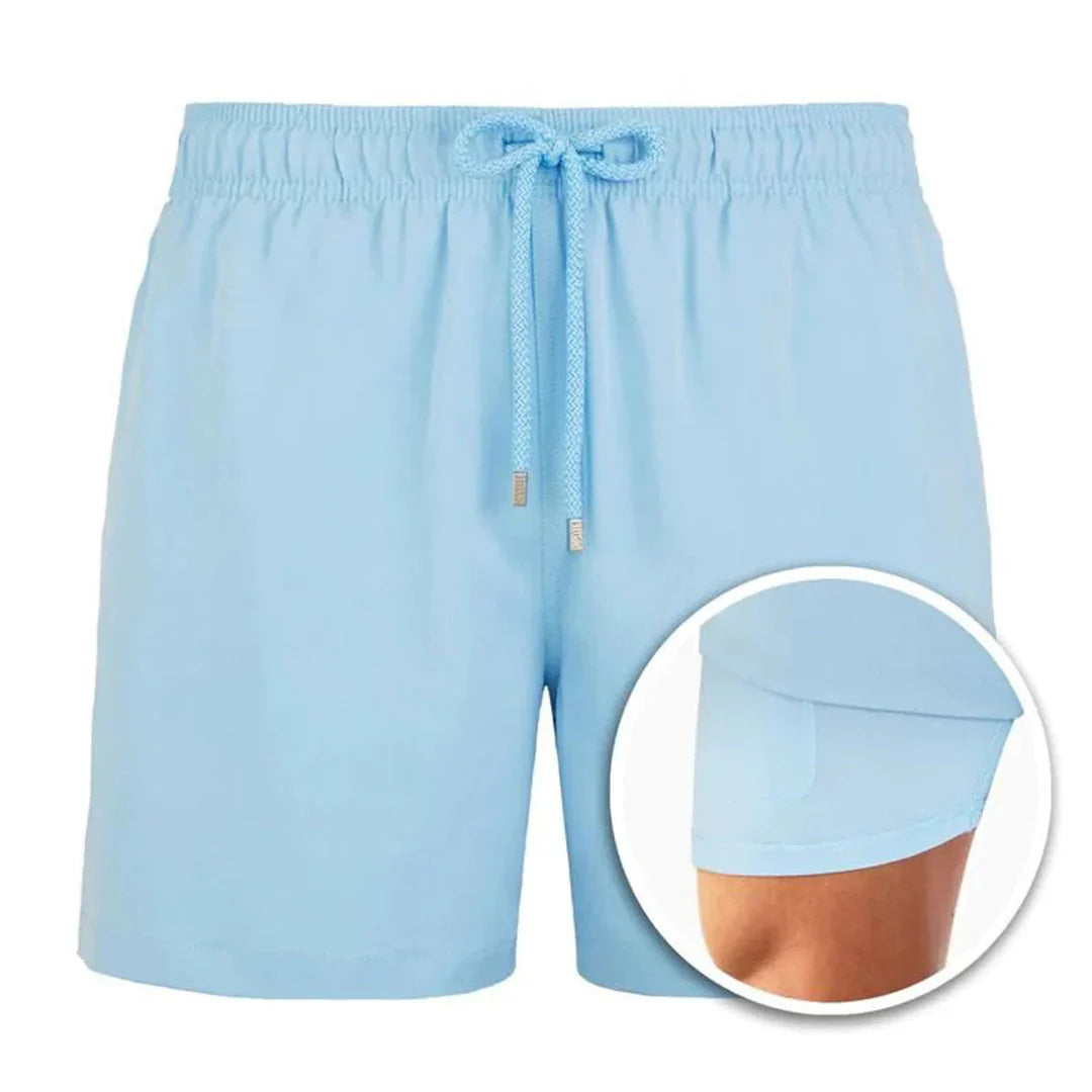 Tropical Print Quick-Dry Swim Shorts with Inner Lining