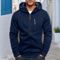 Men's Full-Zip Hooded Fleece Jacket with Zip Pockets