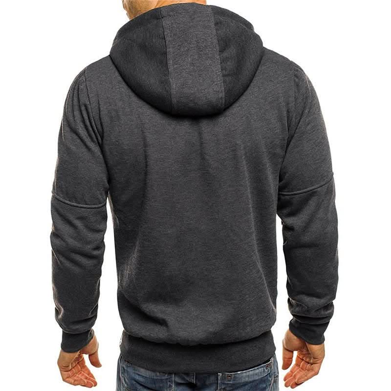 Men's Full-Zip Hooded Fleece Jacket with Zip Pockets