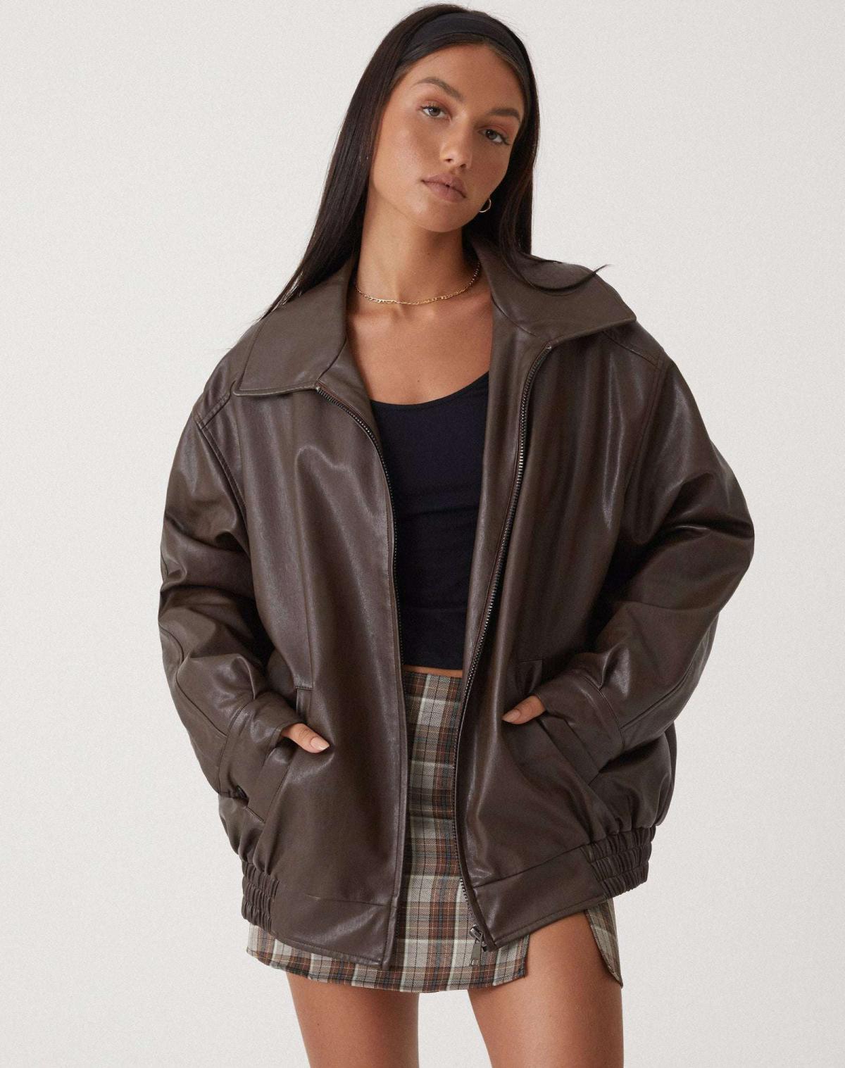Women's Oversized Sleek Bomber Jacket