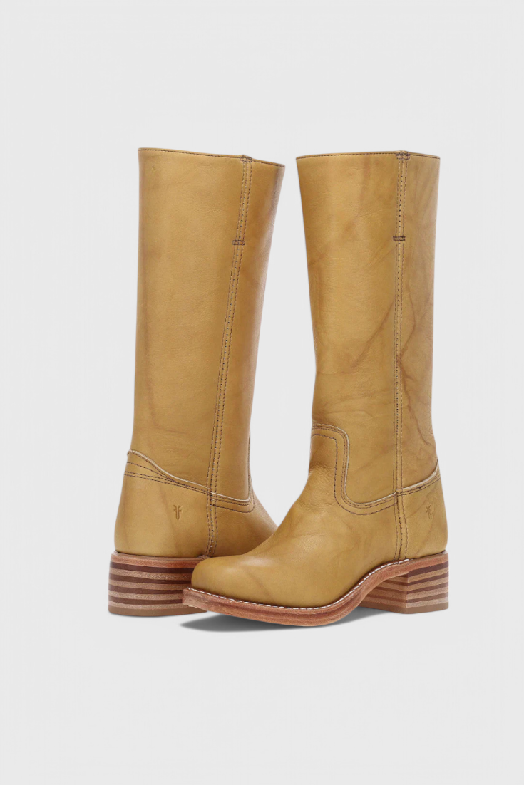 Women's Knee-High Boots with Stacked Block Heel