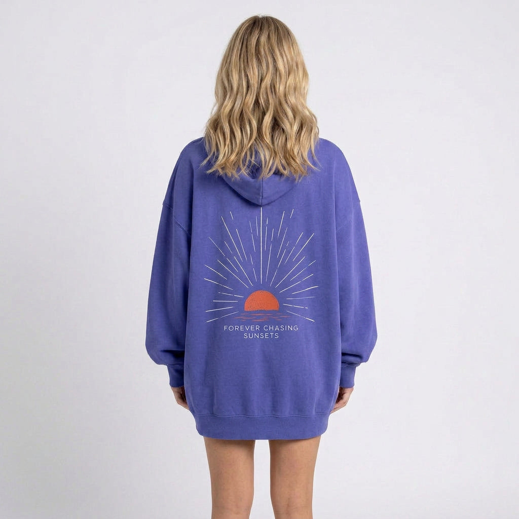 Oversized Hoodie – Sunset Back Print Casual Style