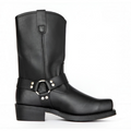 Women's Harness Buckle Square Toe Moto Boots