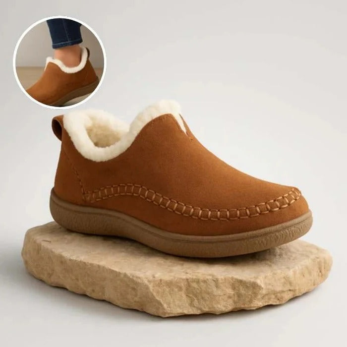 Women's Faux Fur Lined Moc Toe Slip-On Boots