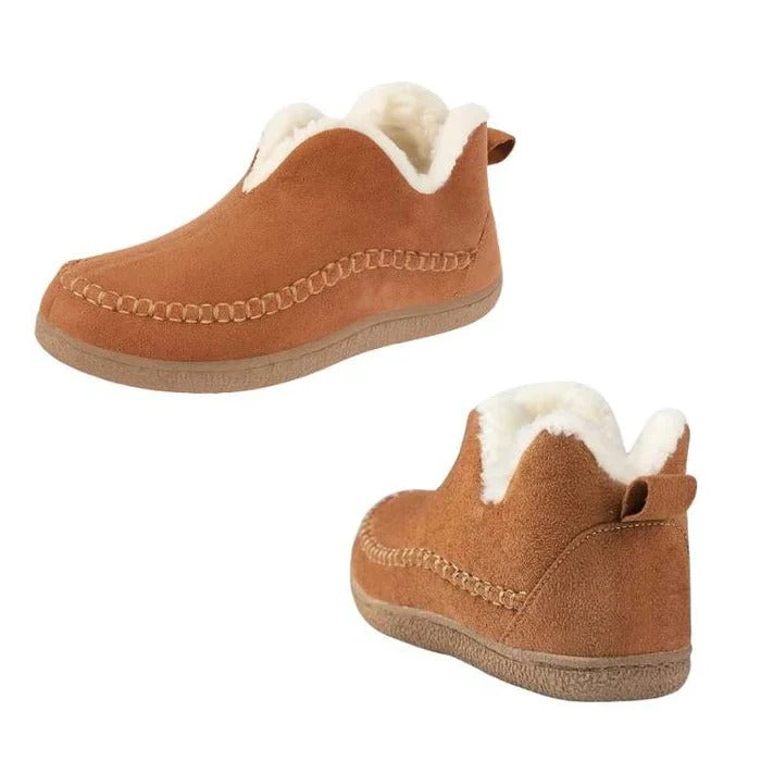 Women's Faux Fur Lined Moc Toe Slip-On Boots