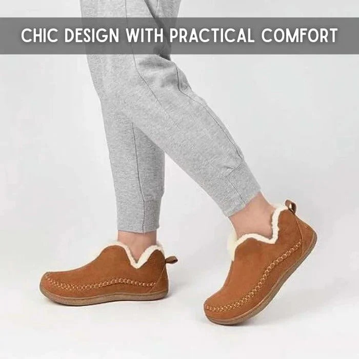 Women's Faux Fur Lined Moc Toe Slip-On Boots