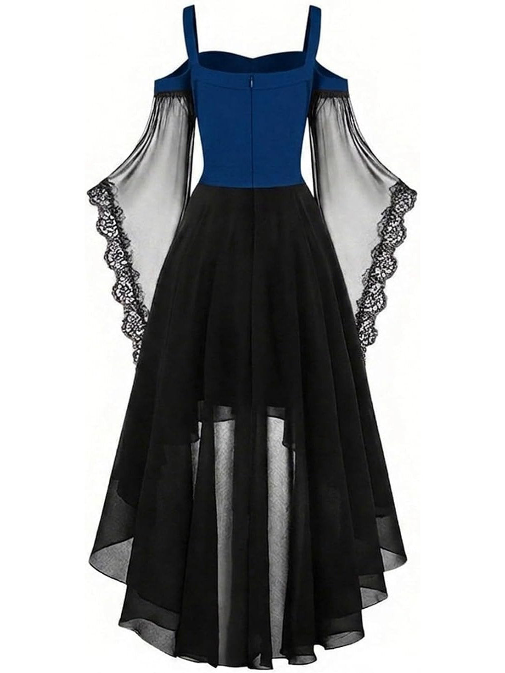 Robe gothique à lacets pour femme, épaules dénudées et coupe asymétrique