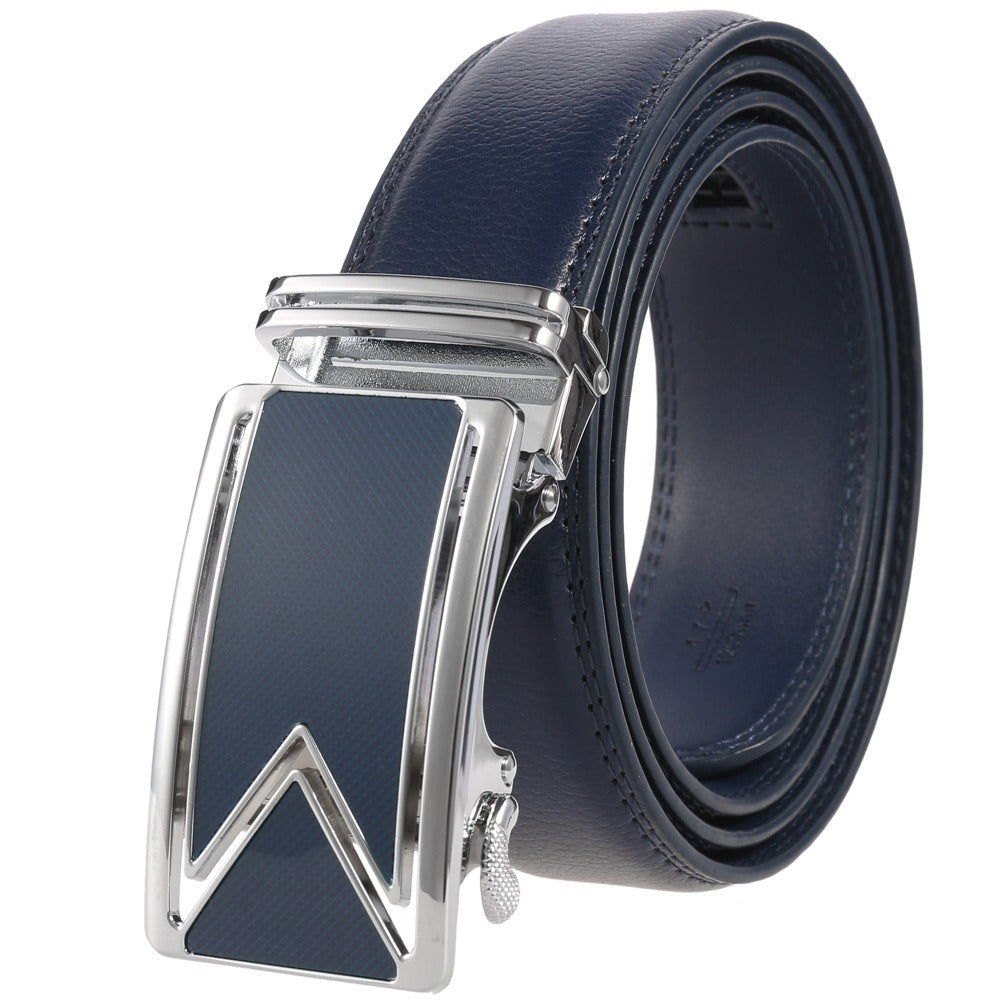 Ceinture en cuir pour homme avec boucle automatique à cliquet