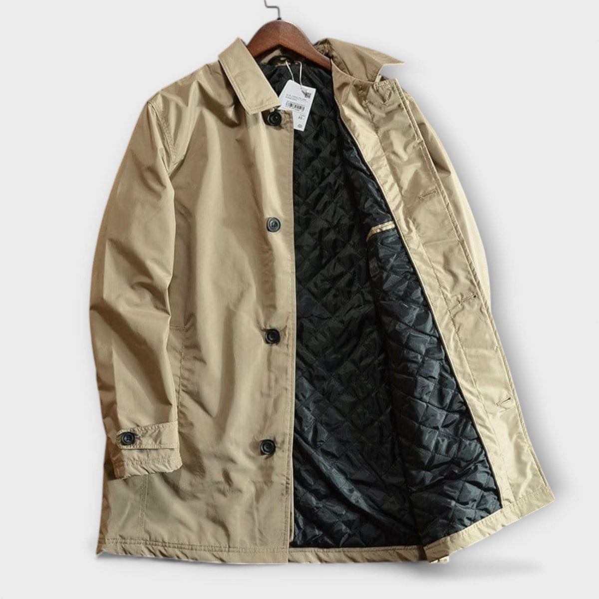 Men's Longline Single-Breasted Trench Coat