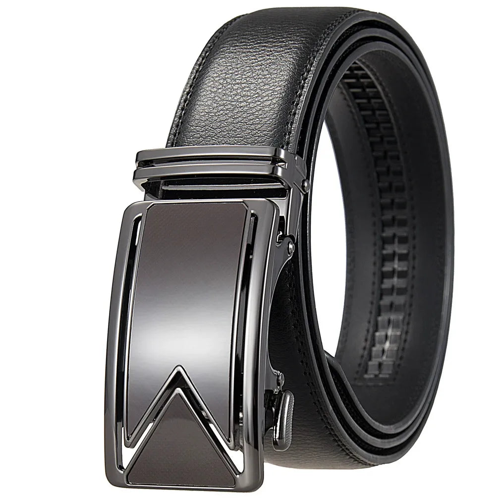 Men's Automatic Buckle Ratchet Leather Belt