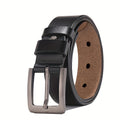 Genuine Leather Belt with Brushed Pin Buckle