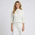 Women’s Mock Neck Knit Sweater – Long Sleeve Pullover Style