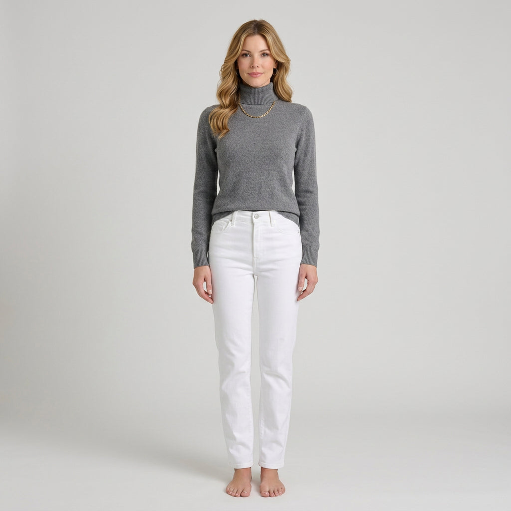 Women’s Mock Neck Knit Sweater – Long Sleeve Pullover Style