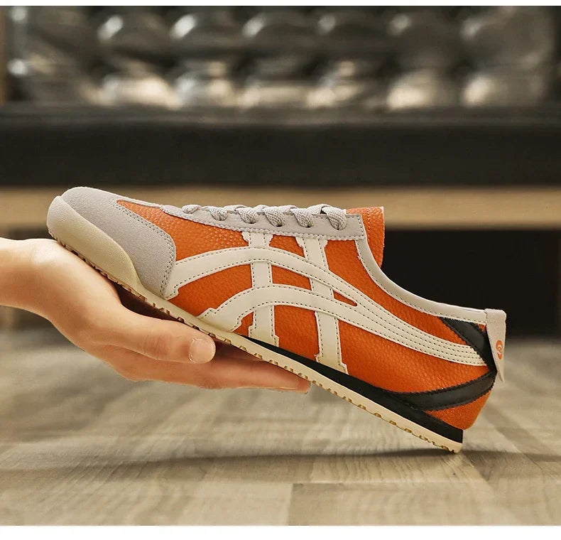 Retro Stripe Lace-Up Casual Sneakers