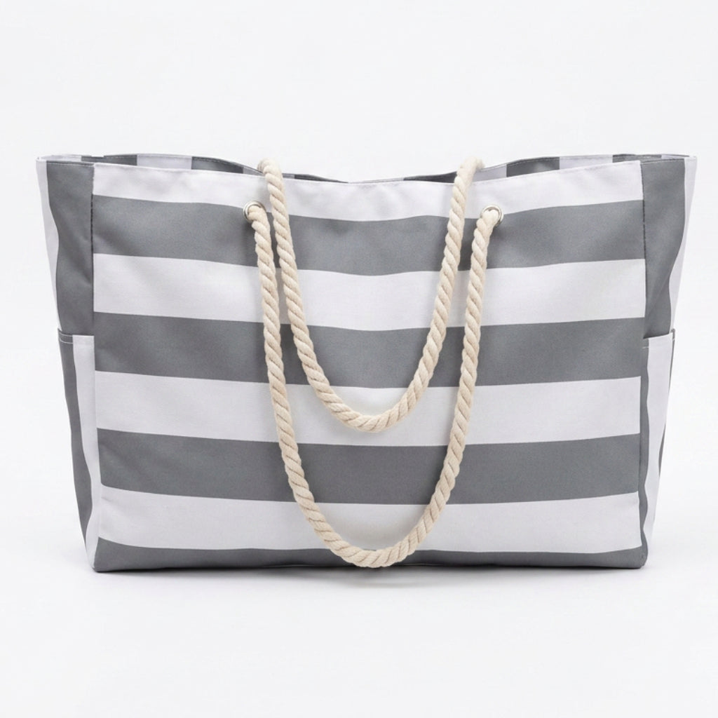 Tote Bag – Striped Rope Handle Everyday Style