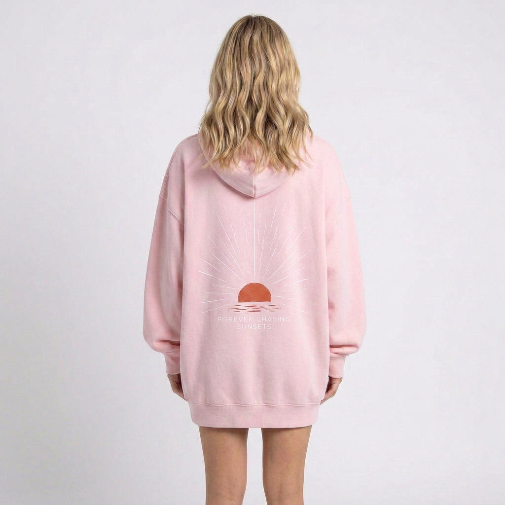 Oversized Hoodie – Sunset Back Print Casual Style