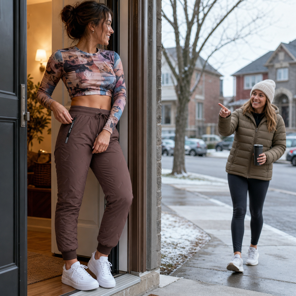 Women's Quilted Padded Winter Jogger Pants