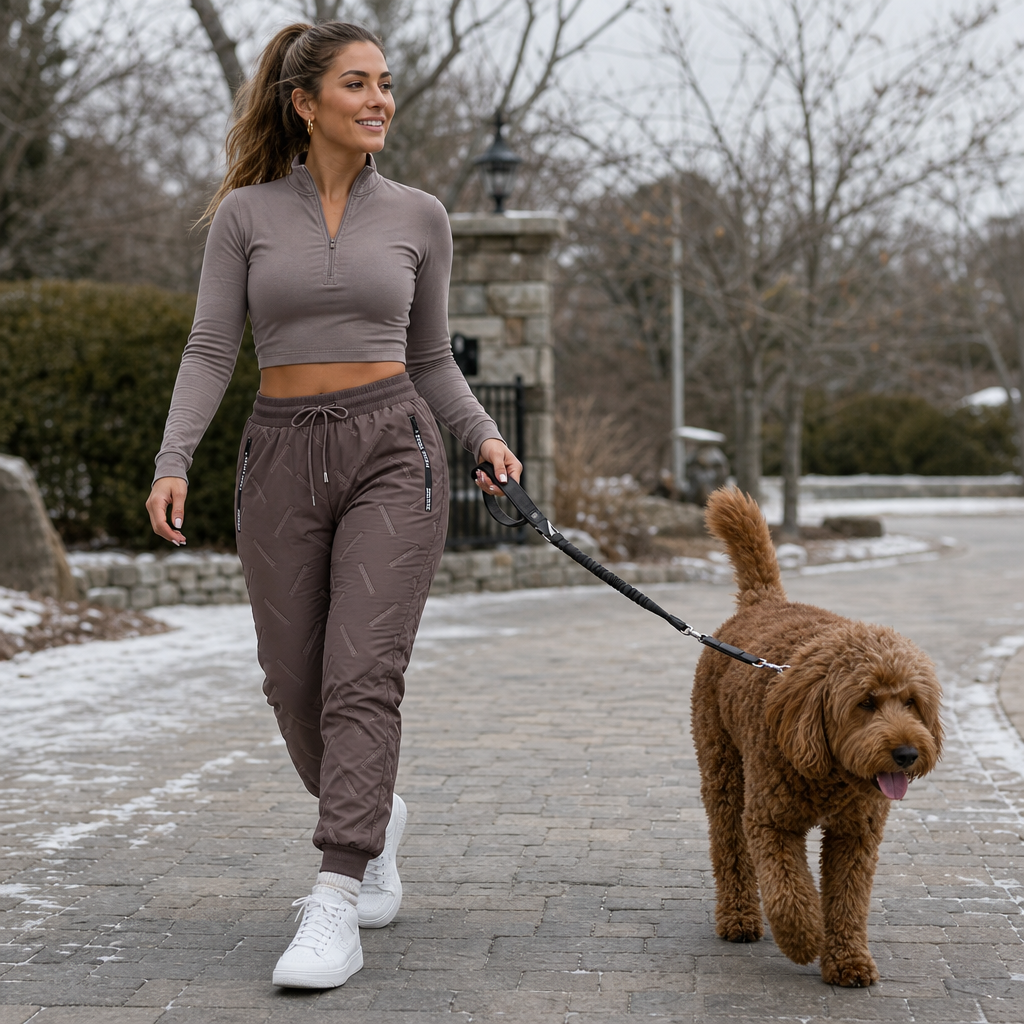 Women's Quilted Padded Winter Jogger Pants