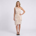 Women’s One Shoulder Wrap Dress – Tie Waist Asymmetric Hem Style