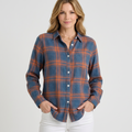 Women’s Plaid Button Up Shirt – Collared Long Sleeve Check Style