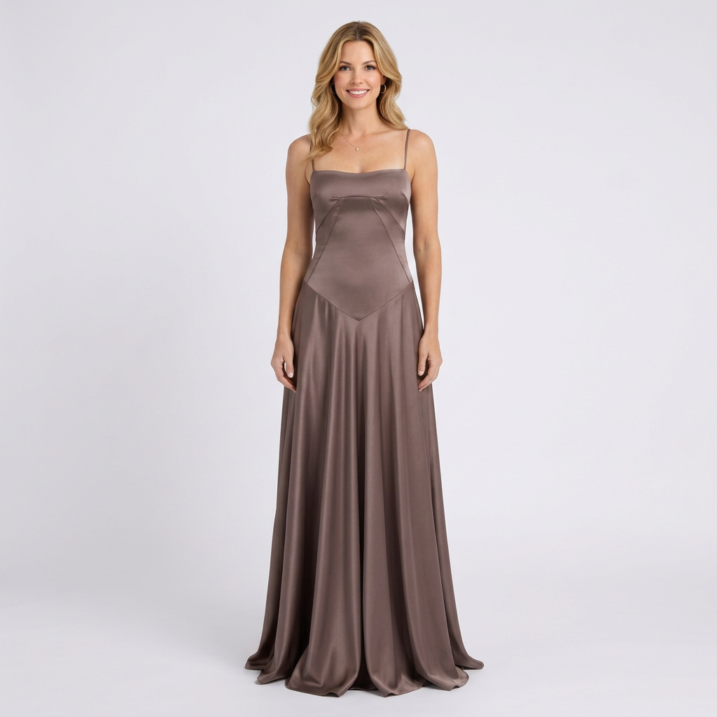 Women’s Strappy Maxi Dress – Square Neck Sleeveless Long Dress