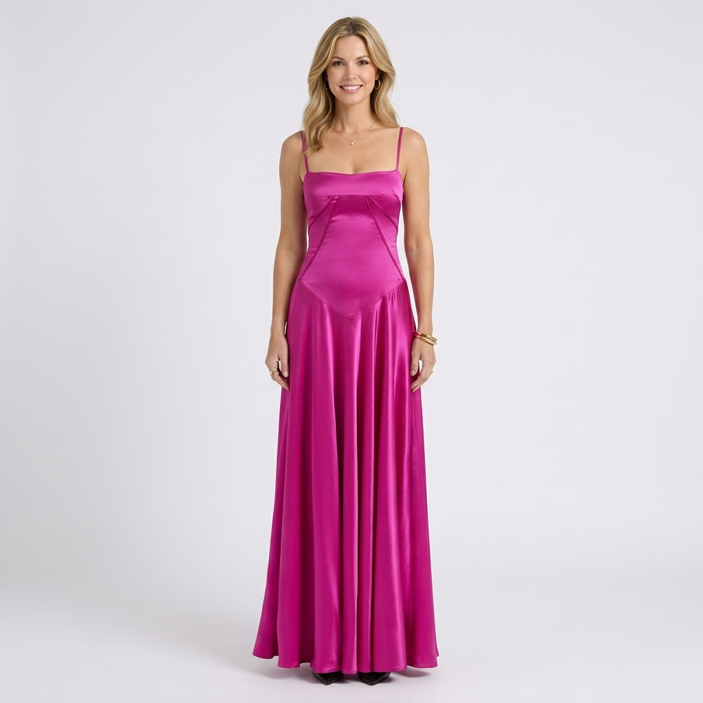 Women’s Strappy Maxi Dress – Square Neck Sleeveless Long Dress