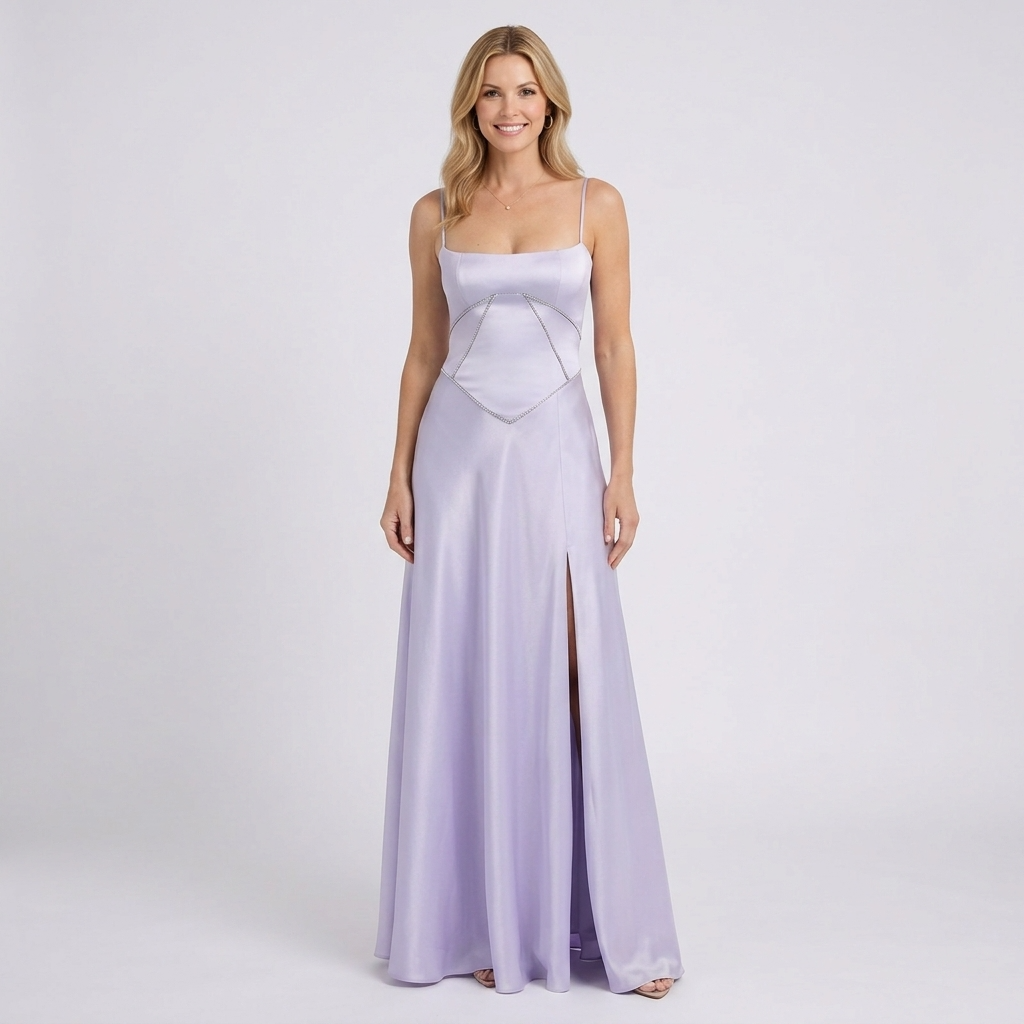 Women’s Strappy Maxi Dress – Square Neck Sleeveless Long Dress